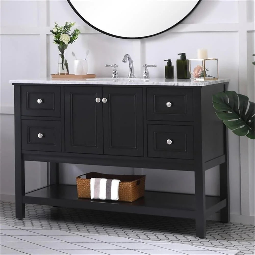 48 in. single bathroom vanity set in Black