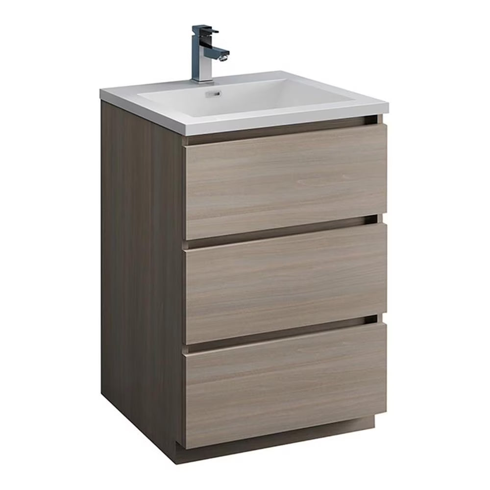Fresca Lazzaro 24" Rosewood Free Standing Modern Bathroom Cabinet w/ Integrated Sink