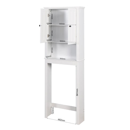 UBesGoo Bathroom Cabinet, Bathroom Space Saver, Over The Toilet Storage with 2-Door Adjustable Shelves, White