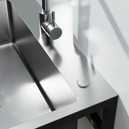 Goodyo 24" Freestanding Utility Sink Stainless Steel Laundry Sink with Bracket and Drain Kit for Laundry Room, Bathroom, Garage, Basement, Outdoor and Indoor, Silver