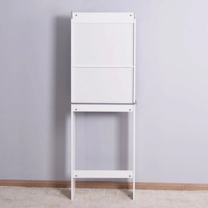SESSLIFE Bathroom Storage Toilet Space Saver with Shelves and Doors, Modern Over The Toilet Space Saver Organization Wood Storage Cabinet for Home, Bathroom, White