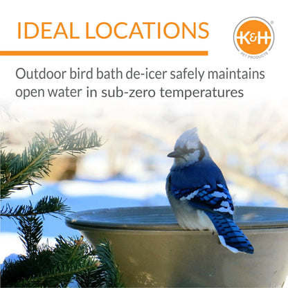 K&H Pet Products Ice Eliminator Super Birdbath Deicer Natural Super 80 Watts