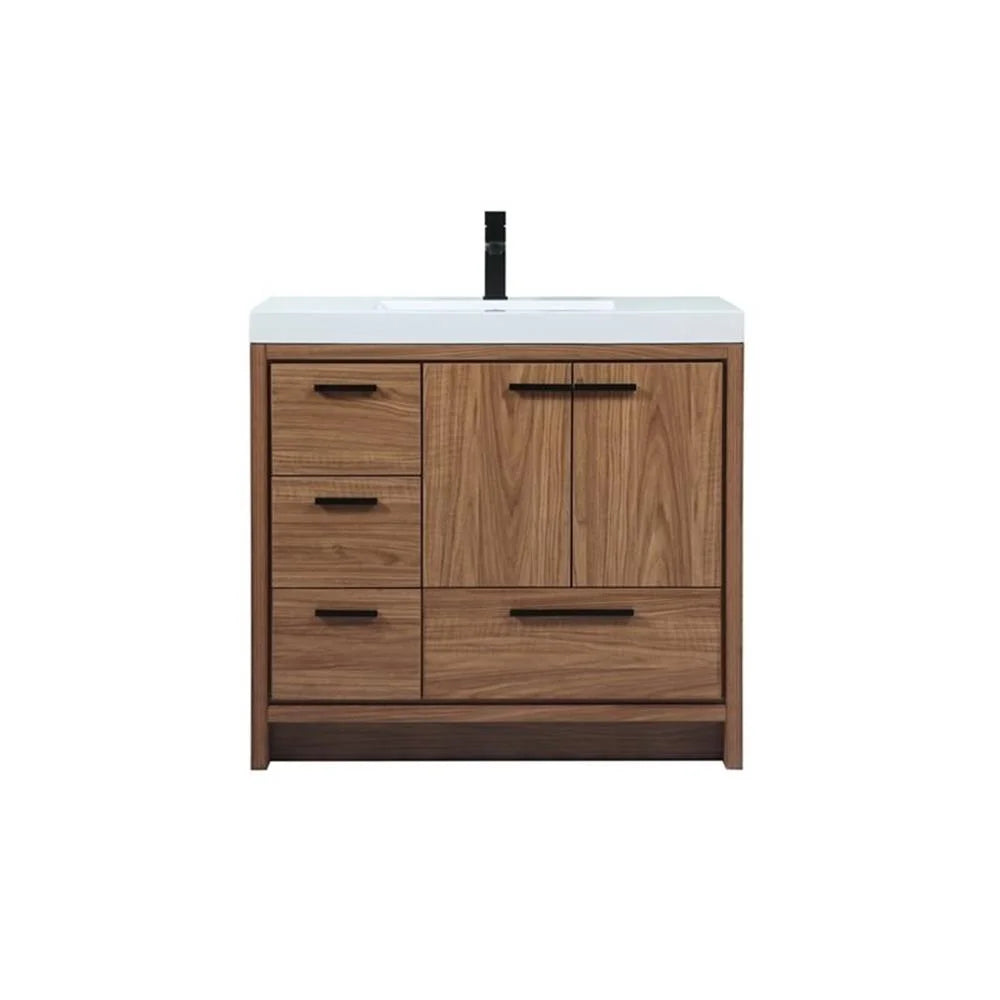 36 inch single bathroom vanity in natural oak