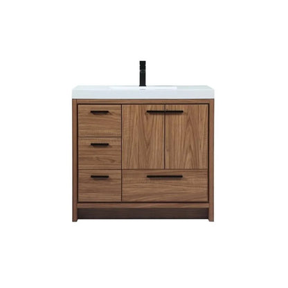 36 inch single bathroom vanity in natural oak