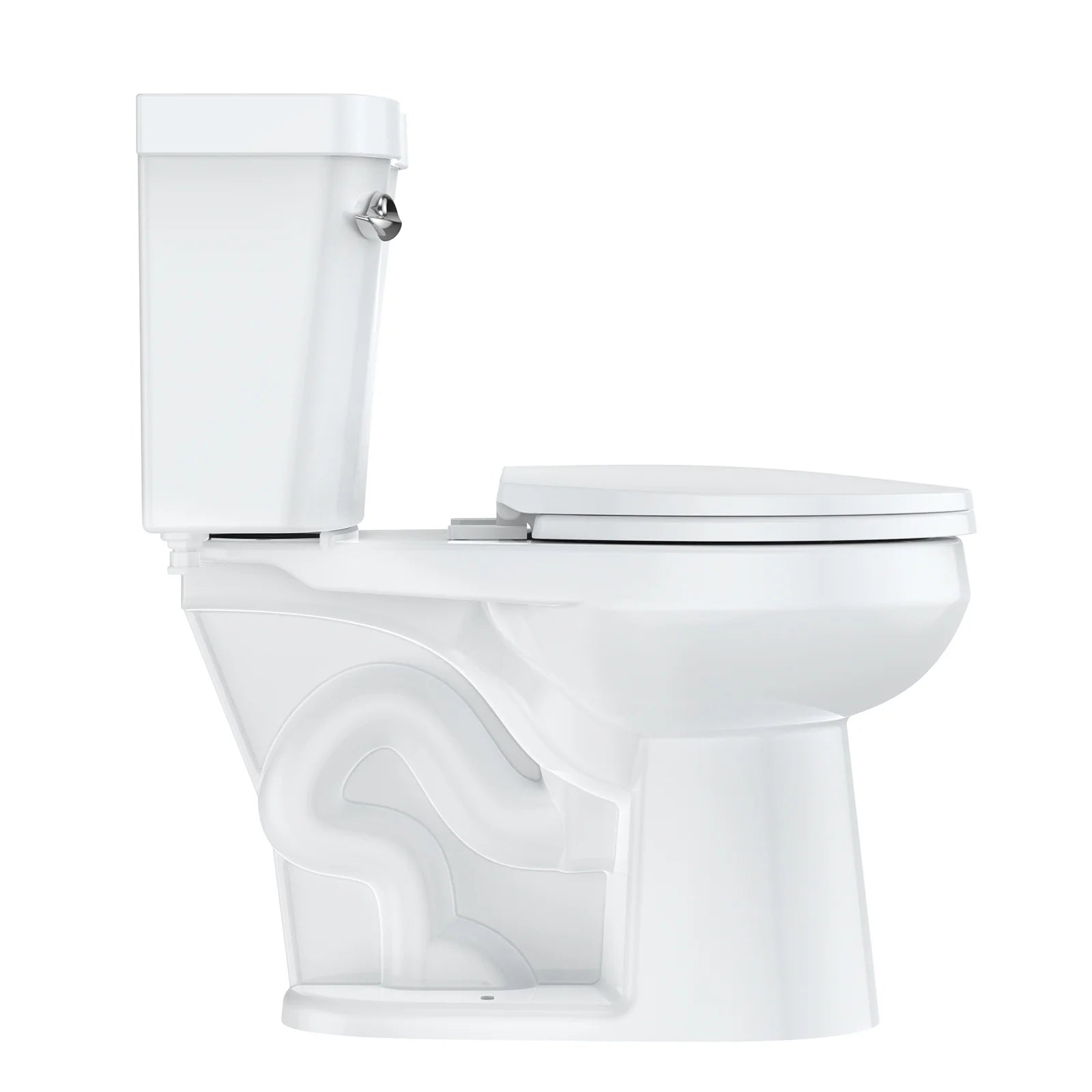 Pinypikaka Two-Piece Toilet with Toilet Seat and Wax Ring, Round Toilets for Bathrooms, 1.28 Siphonic Flush Toilet Cotton White 17", Toilet Seat Included