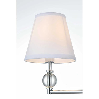 Bethany 2 lights bath sconce in black with white fabric shade