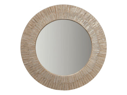 Kouboo Round Capiz Seashell Sunray Wall Mirror, Round Wall Mirror, Mirror For Bathroom Bedroom Living Room Entryway, Natural White