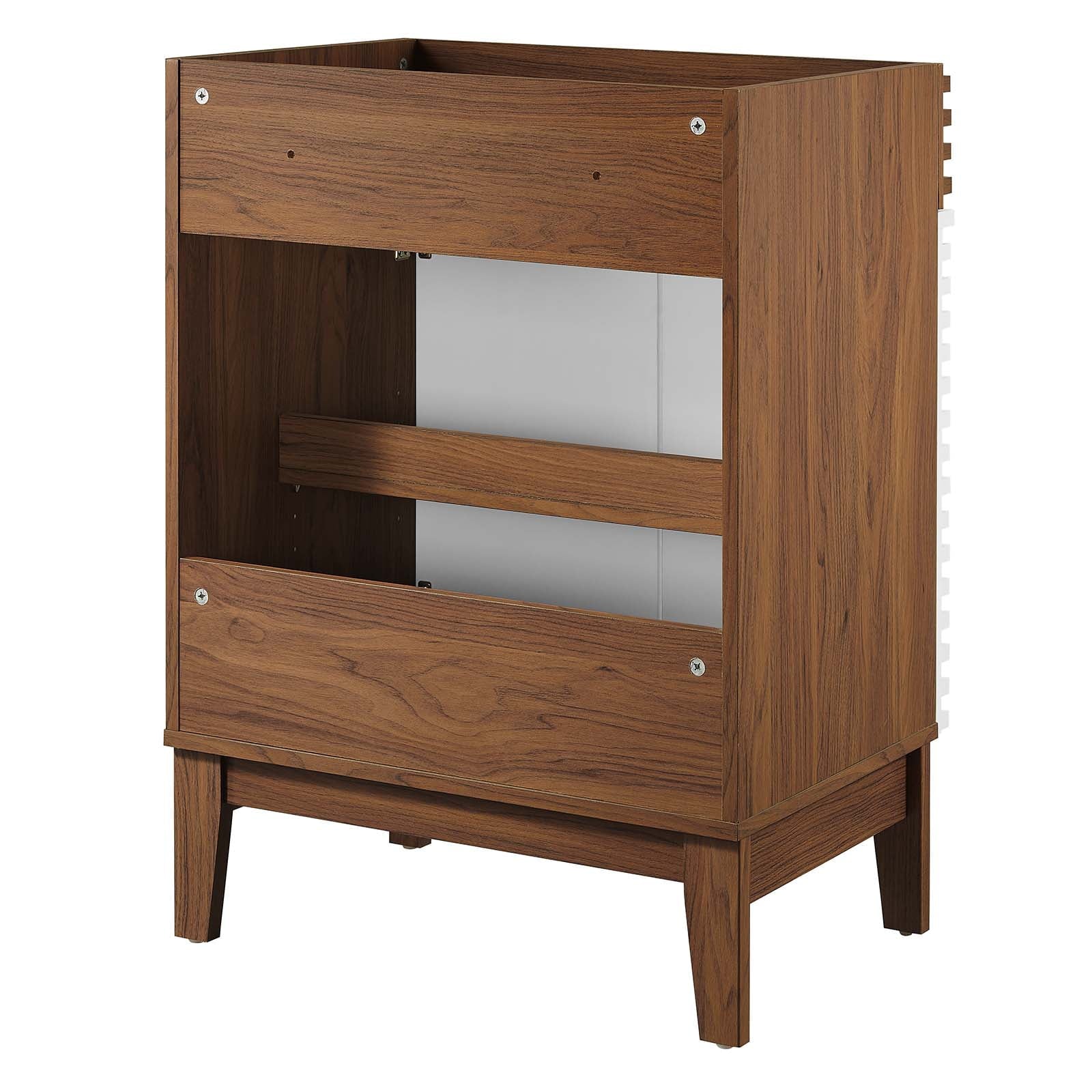 Modway Render Bathroom Vanity Cabinet (Sink Basin Not Included) in White Walnut