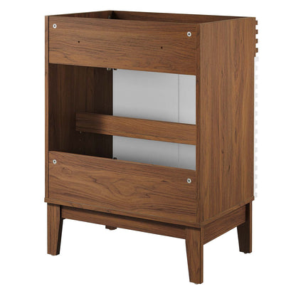 Modway Render Bathroom Vanity Cabinet (Sink Basin Not Included) in White Walnut