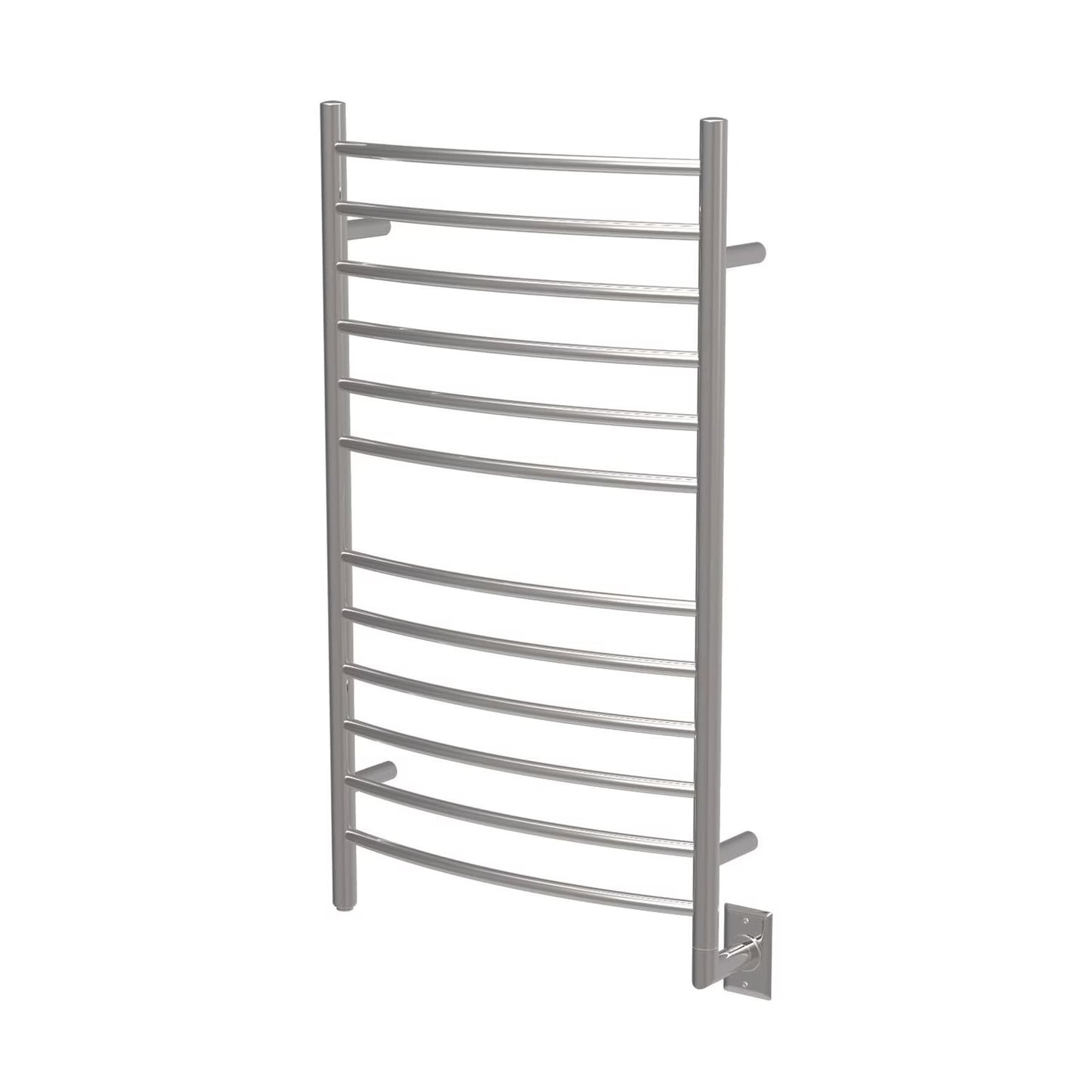 Amba Radiant Hardwired Curved Heated Towel Warmer Rack For Bathroom - Brushed, 150 Watts, 1.3 Amps, 120 Volts