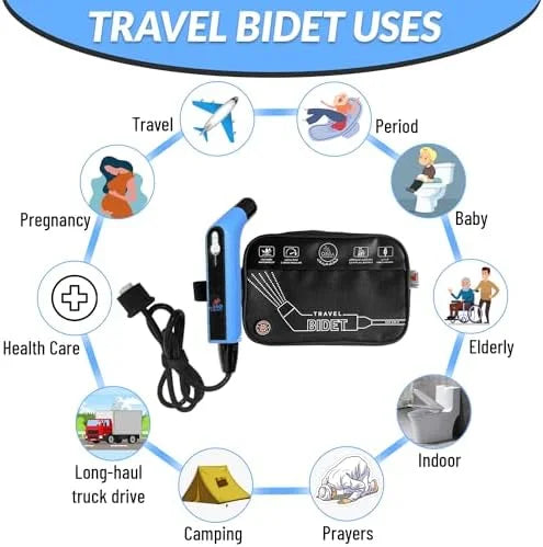 Orca Portable Travel Bidet Bottle Handheld Personal Sprayer, Electric Travel Bidet Camping Bathroom Personal Hygiene Cleaning Baby Care Toilet Sprayer Cleaning