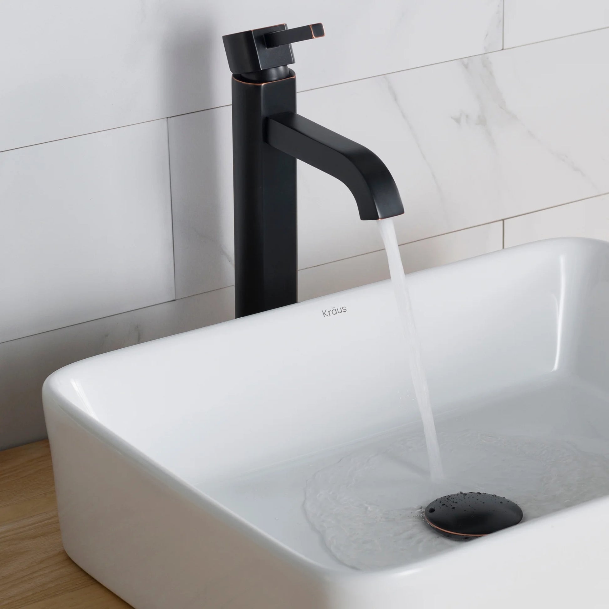 KRAUS Ramus Tall Vessel Bathroom Faucet, Oil Rubbed Bronze Finish