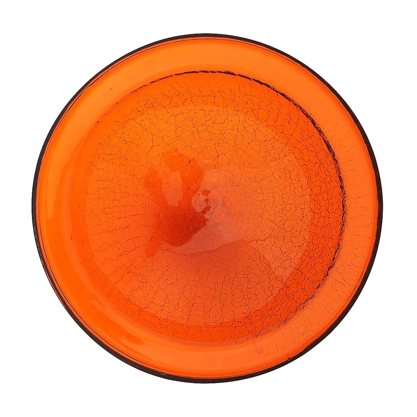 Achla Designs Hand Blown Crackle Glass Garden Birdbath w/ Tripod, Mandarin