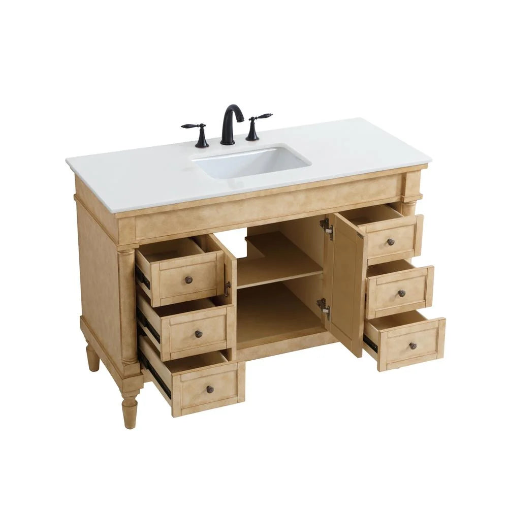 Elegant Kitchen and Bath 48 inch Single Bathroom vanity in Antique Beige