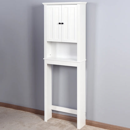 UBesGoo Bathroom Cabinet, Bathroom Space Saver, Over The Toilet Storage with 2-Door Adjustable Shelves, White