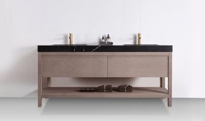 Bibury 72" Chestnut Oak Freestanding Bathroom Vanity