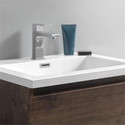 Fresca Lazzaro 24" Rosewood Free Standing Modern Bathroom Cabinet w/ Integrated Sink