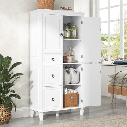 Euroco Wall Mounted Bathroom Mirror Cabinet �?Triple Door Vanity Storage with Concealed Shelves, Modern Design, Durable Construction, Easy Assembly