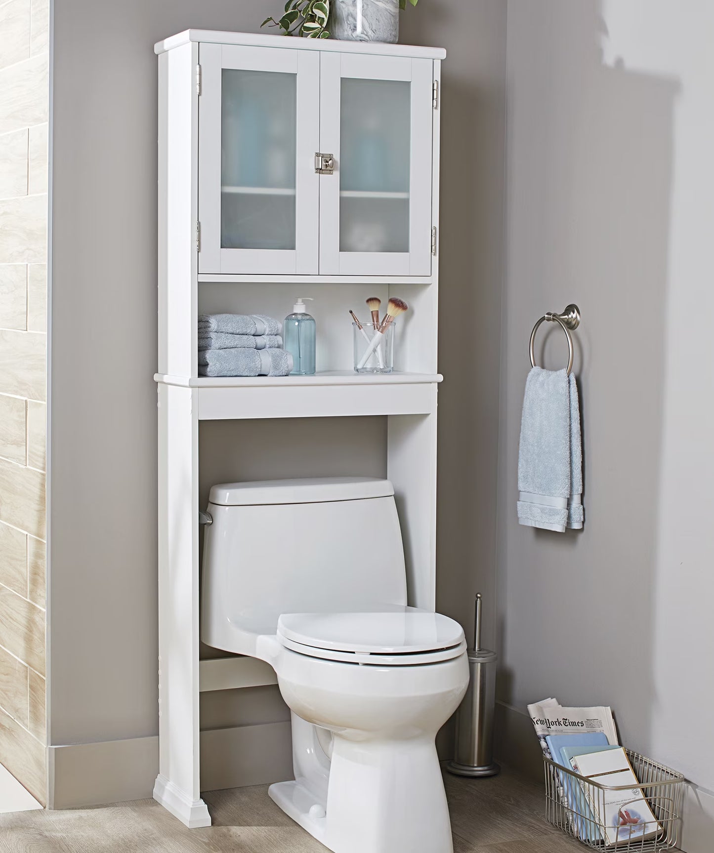 Better Homes & Gardens Gray 26" W over the Toilet Bathroom Space Saver
