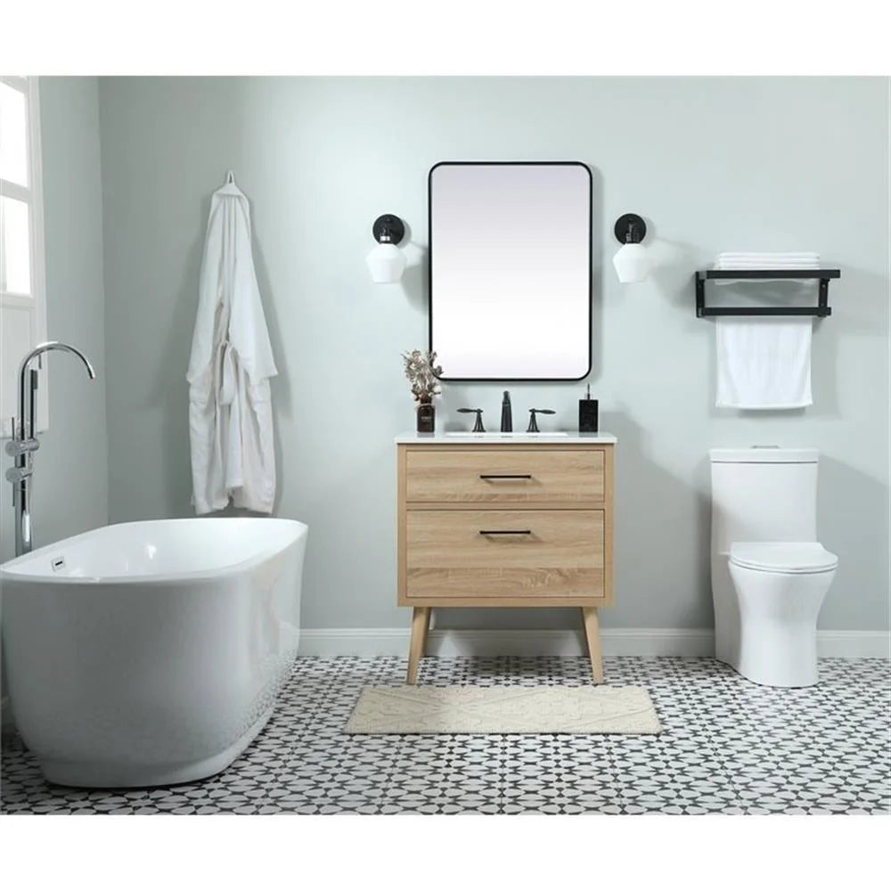 Elegant Kitchen and Bath 30 Inch Single Bathroom Vanity In Mango Wood