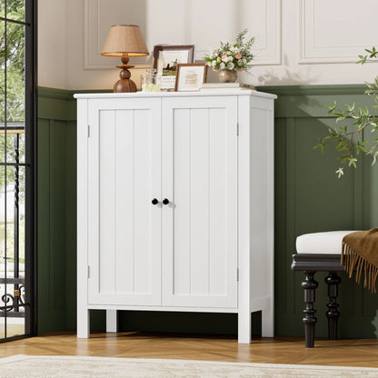 Homfa Bathroom Cabinets Freestanding, Bathroom Storage Floor Cabinet, White Storage Cabinets with Doors and Shelves