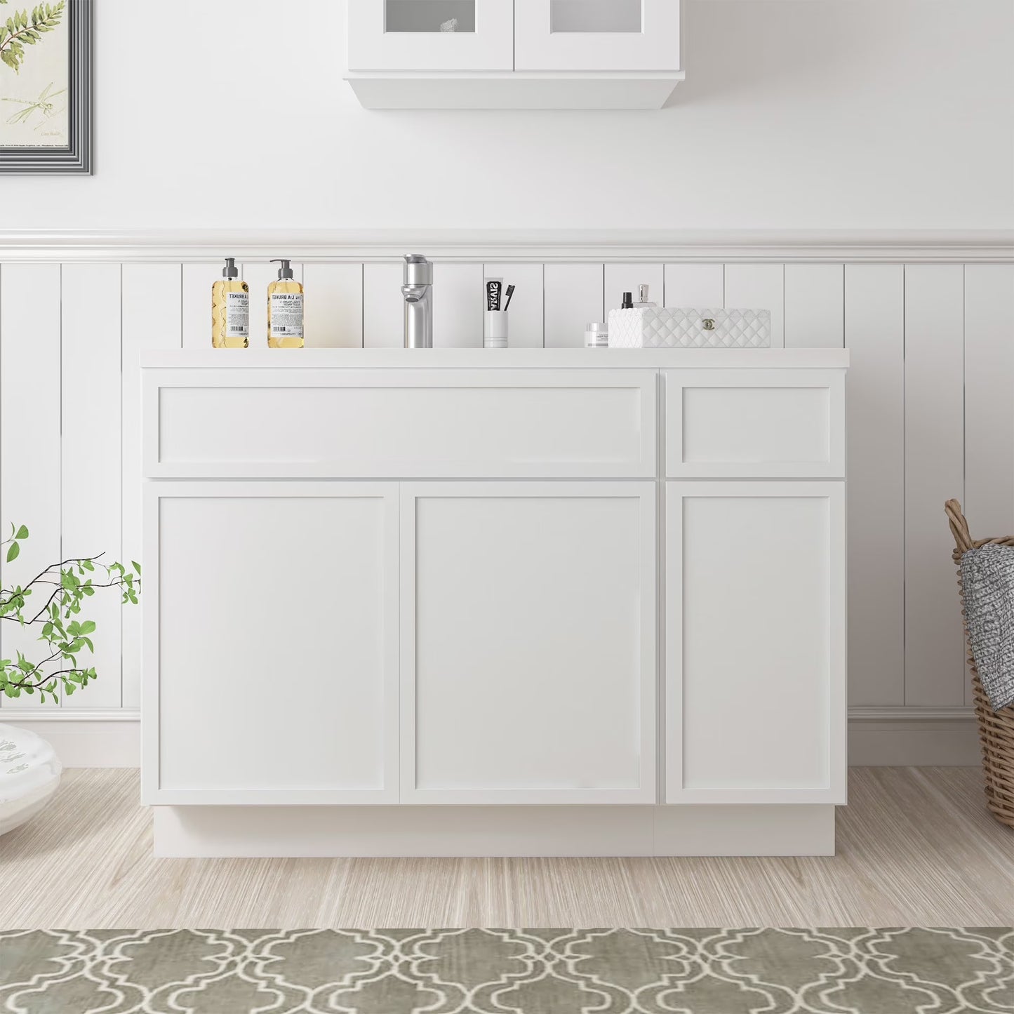 45 in. W x 21 in. D x 32.5 in. H Bath Vanity Cabinet without Top in Brown