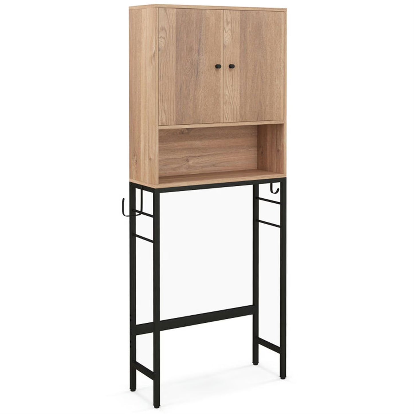 Finihen Over The Toilet Storage Cabinet, Storage Shelf, with 2 Doors and Adjustable Shelf, for Bathroom,Black