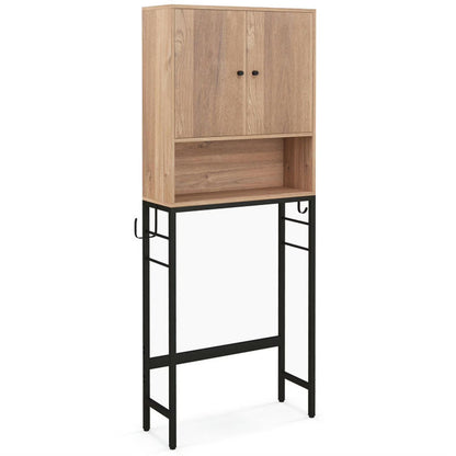 Finihen Over The Toilet Storage Cabinet, Storage Shelf, with 2 Doors and Adjustable Shelf, for Bathroom,Black