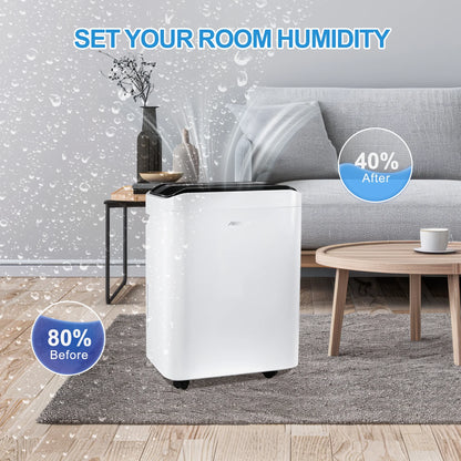 50 Pint Dehumidifier for Basements,Large Room,Home,Bathroom,4,500 Sq. ft. Dehumidifier with Drain Hose,Intelligent Humidity Control,24H Timer,3 Speed
