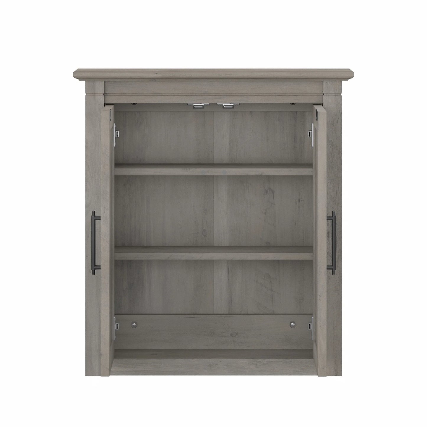 Bush Furniture Key West Bathroom Wall Cabinet with Doors in Driftwood Gray