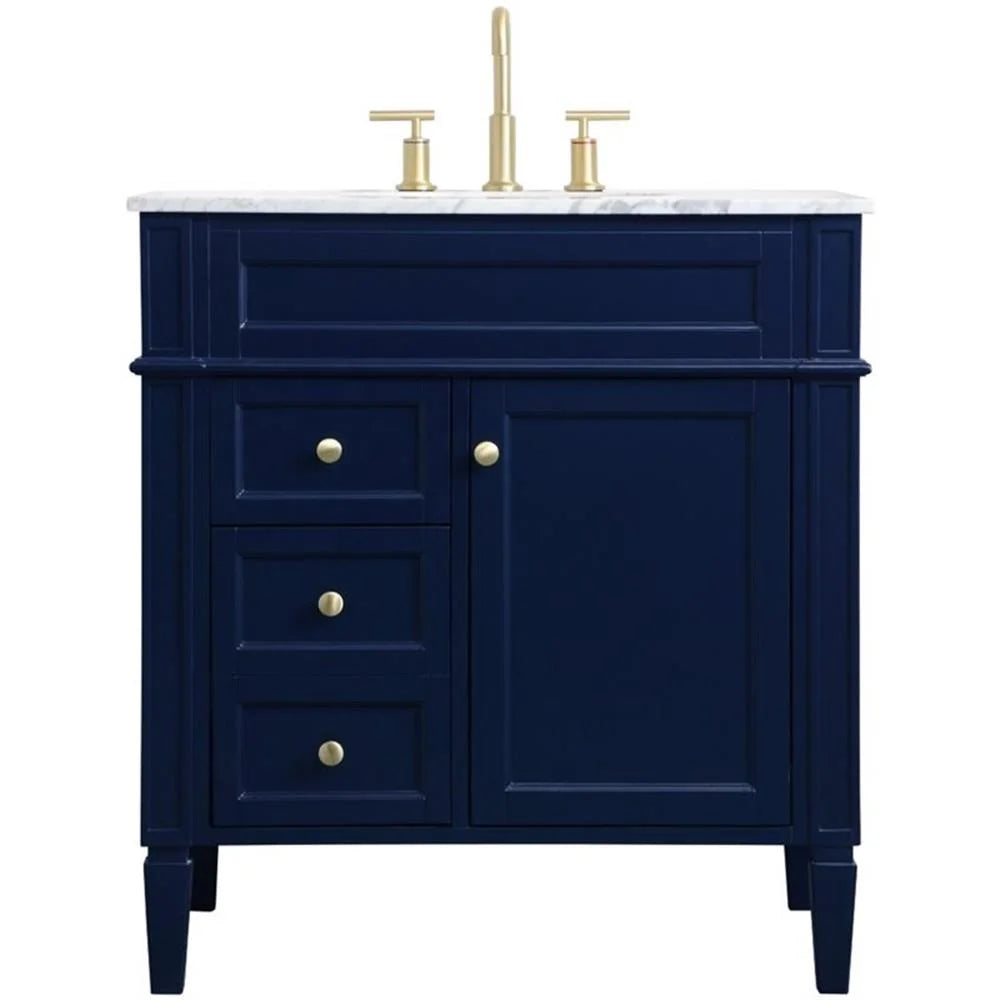 32 inch single bathroom vanity in blue