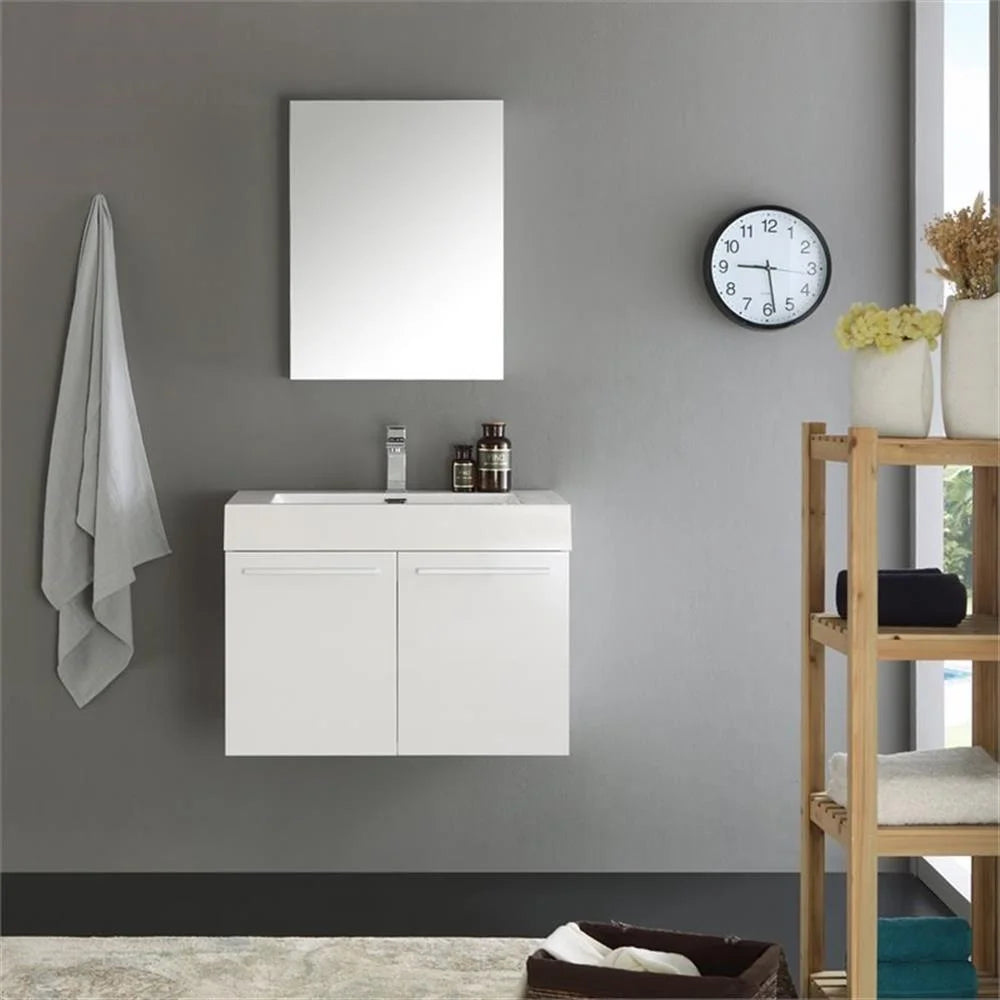 Vista 30"Black Wall Hung Bathroom Vanity & Medicine Cabinet