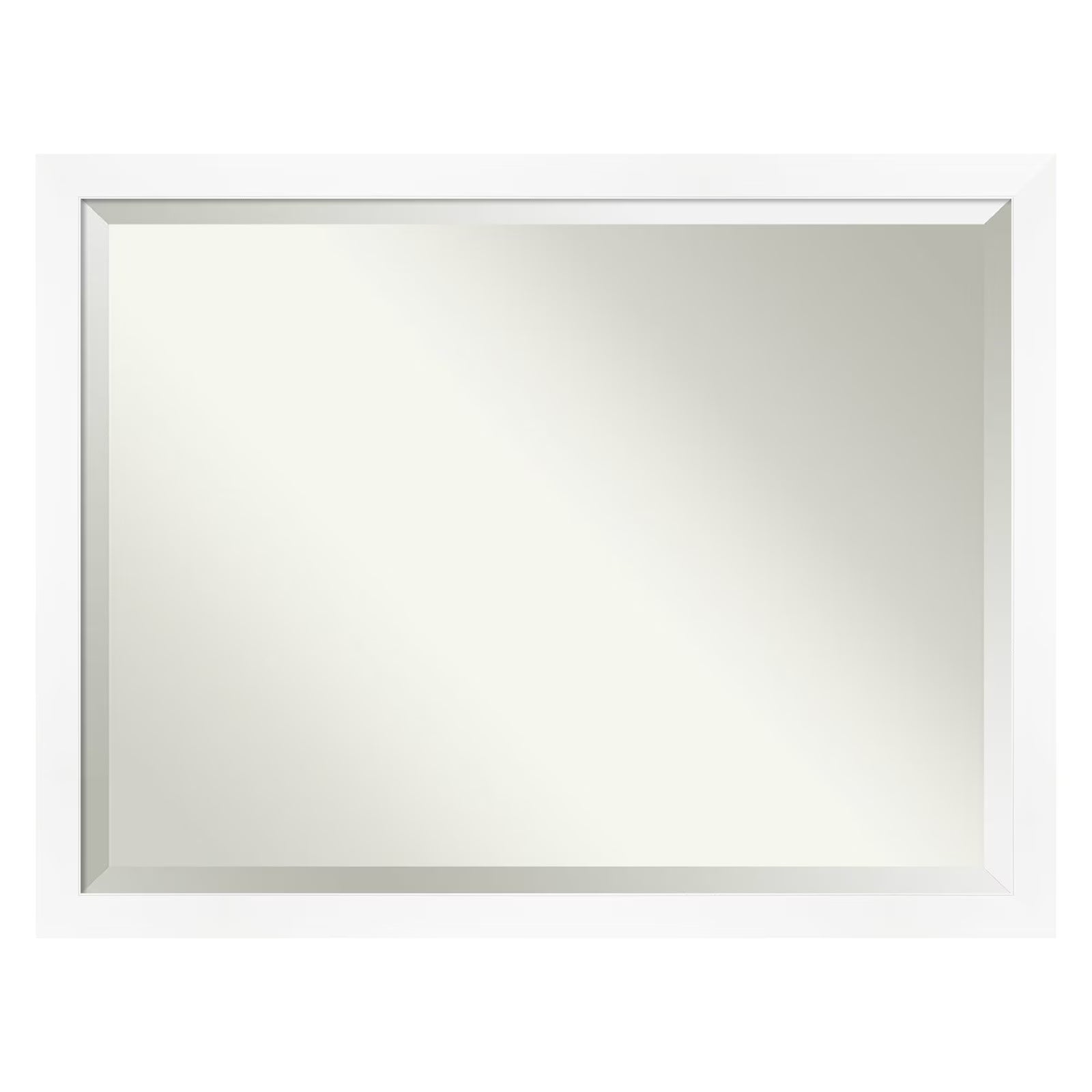 Cabinet White Narrow Beveled Wood Bathroom Wall Mirror