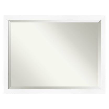 Cabinet White Narrow Beveled Wood Bathroom Wall Mirror
