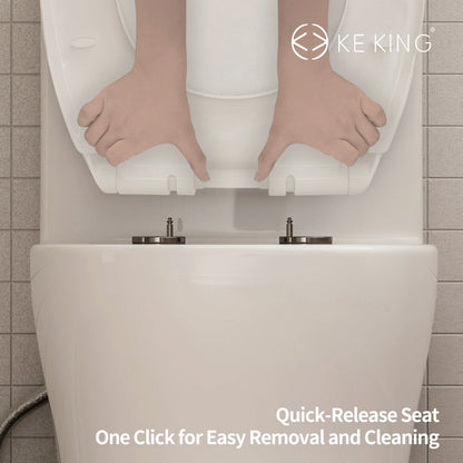 KK KE KING Quiet & Powerful Flush Round Compact One Piece Toilet for Small Bathroom, Space Saving, 12'' Rough-In