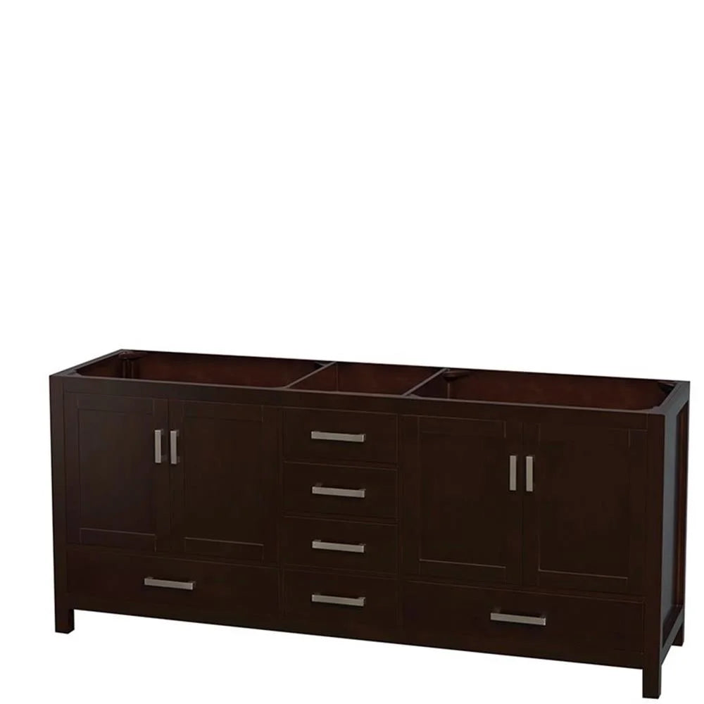 Wyndham Collection Sheffield 80" Metal Double Bathroom Vanity in White/Gray