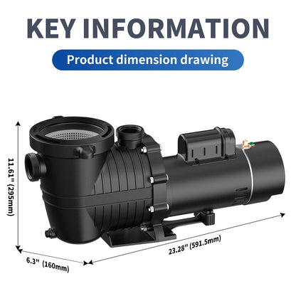 1.5 HP In/Above Ground Swimming Pool Pump, 1150W 4500GPH 115V/230V Dual Voltage Self-Priming Filter Pumps for Pools Spa Bathtub