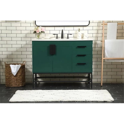 Elegant Kitchen and Bath 42 Inch Single Bathroom Vanity In Green