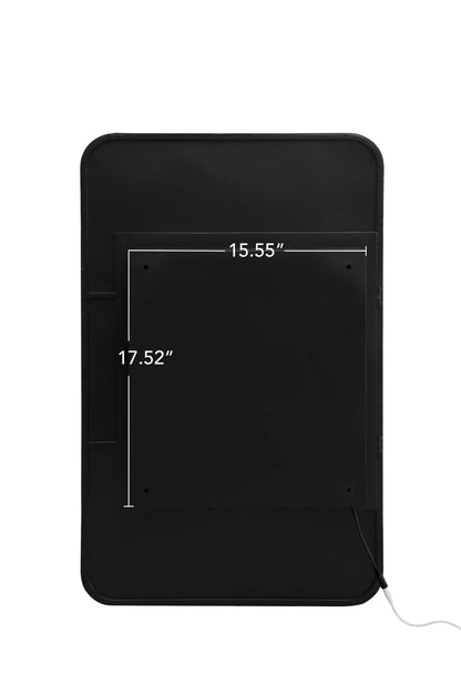 34-Inch Black Medicine Cabinet with Mirror, Wall-Mounted Bathroom Storage with Adjustable Glass Shelves & LED Lighting, Recessed or Surface Mount Design for Space-Saving Organization