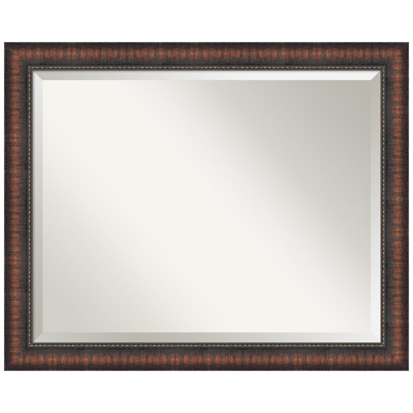 Amanti Art Caleb Brown Beveled Bathroom Wall Mirror