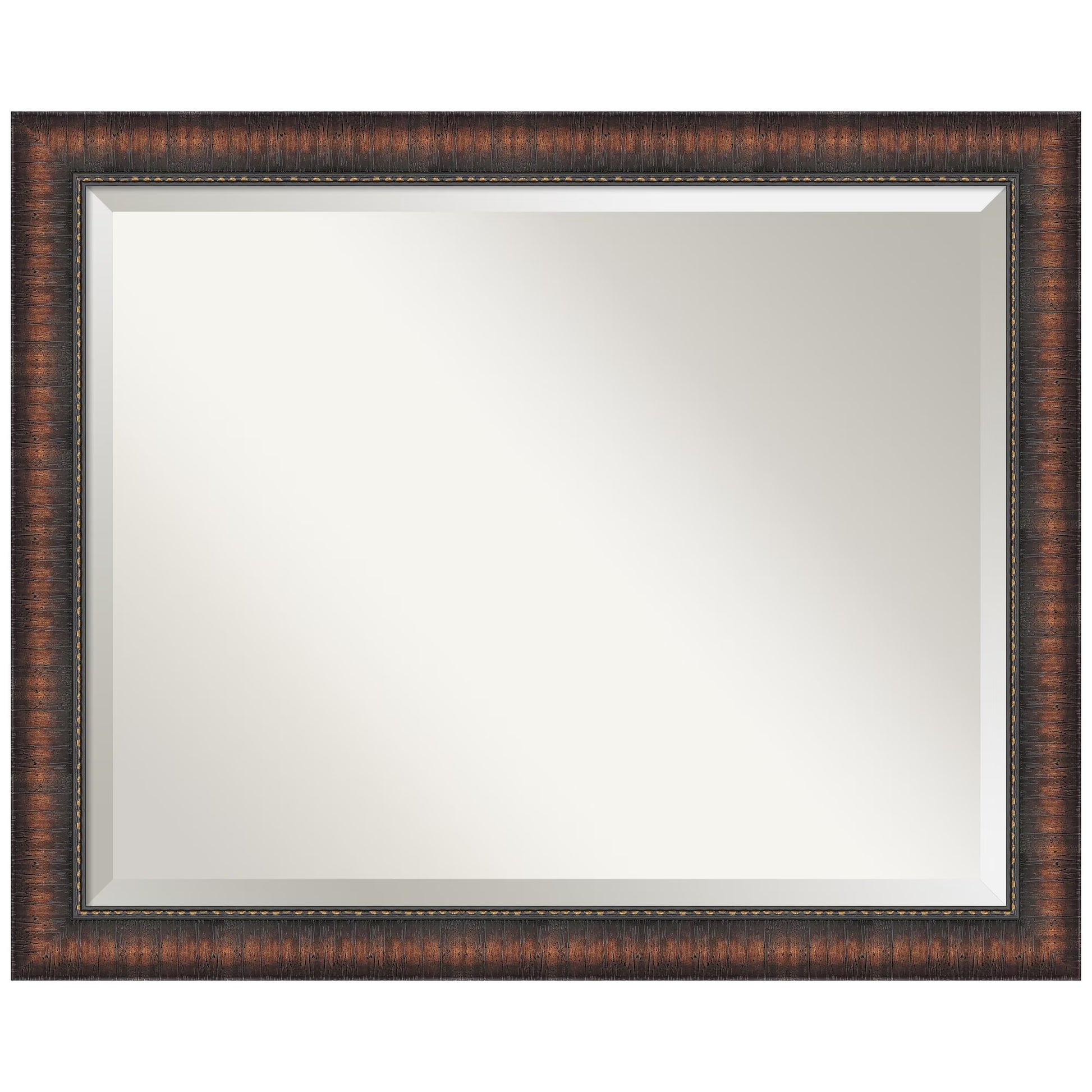 Amanti Art Caleb Brown Beveled Bathroom Wall Mirror