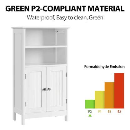 SMILE MART 5-Tier Wooden Bathroom Floor Cabinet, White