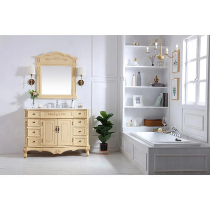 Elegant Decor Danville 48" Single Marble Top Bathroom Vanity in Light Beige