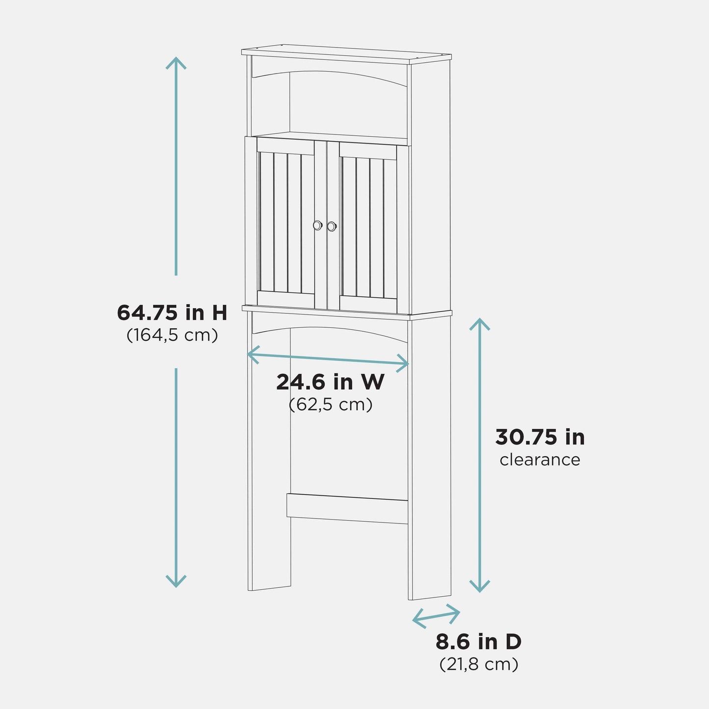 Zenna Home Cottage Collection over the Toilet Spacesaver, Bathroom Storage Shelves, White