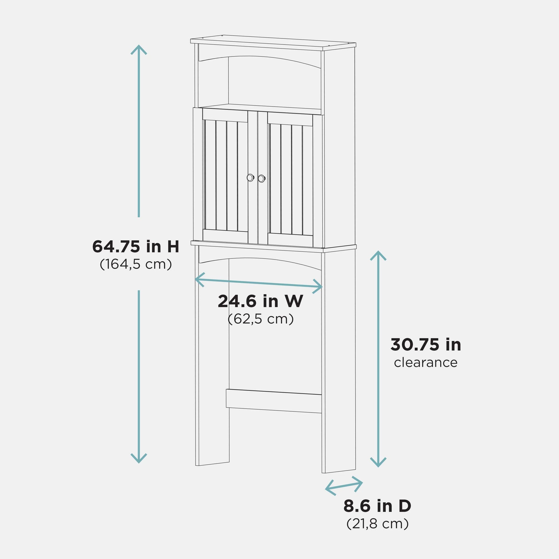 Zenna Home Cottage Collection over the Toilet Spacesaver, Bathroom Storage Shelves, White