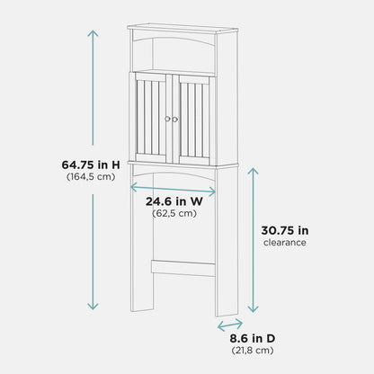 Zenna Home Cottage Collection over the Toilet Spacesaver, Bathroom Storage Shelves, White