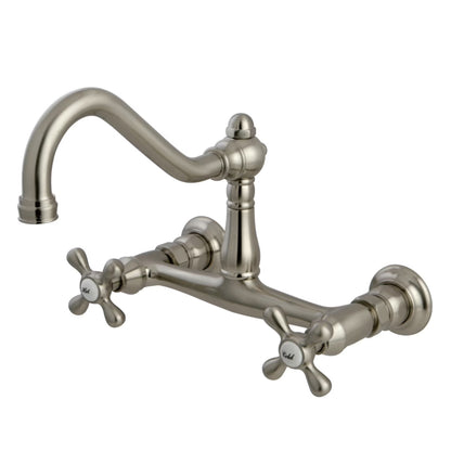 Kingston Brass KS3240AX Vintage Wall Mount Bathroom Faucet, Matte Black
