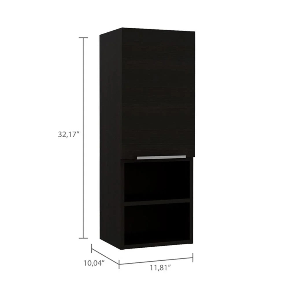 Nashua 2 Piece Bathroom Set, Urano Mirror Linen Cabinet + Mila Medicine Cabinet, Black