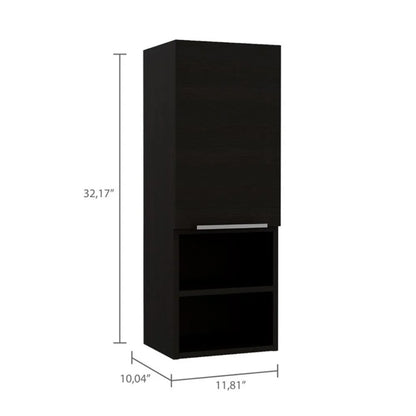 Nashua 2 Piece Bathroom Set, Urano Mirror Linen Cabinet + Mila Medicine Cabinet, Black