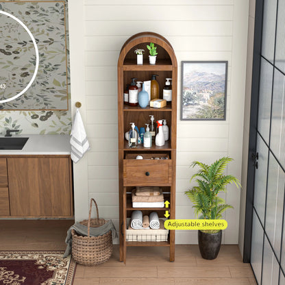 Furtivusia Bathroom Storage Cabinet Narrow Tall Cabinet Storage Tower with Door and Drawer